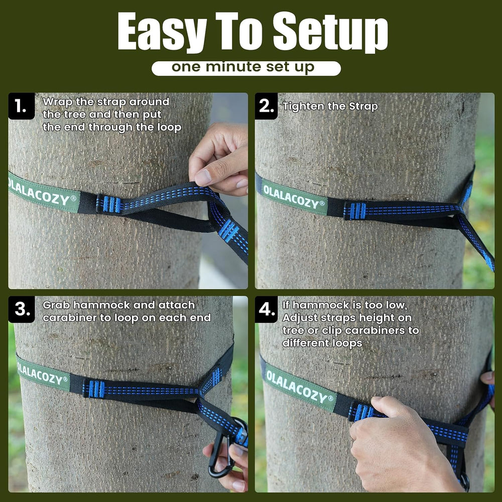 Lightweight Camping Hammock with Tree Straps & Carabiners
