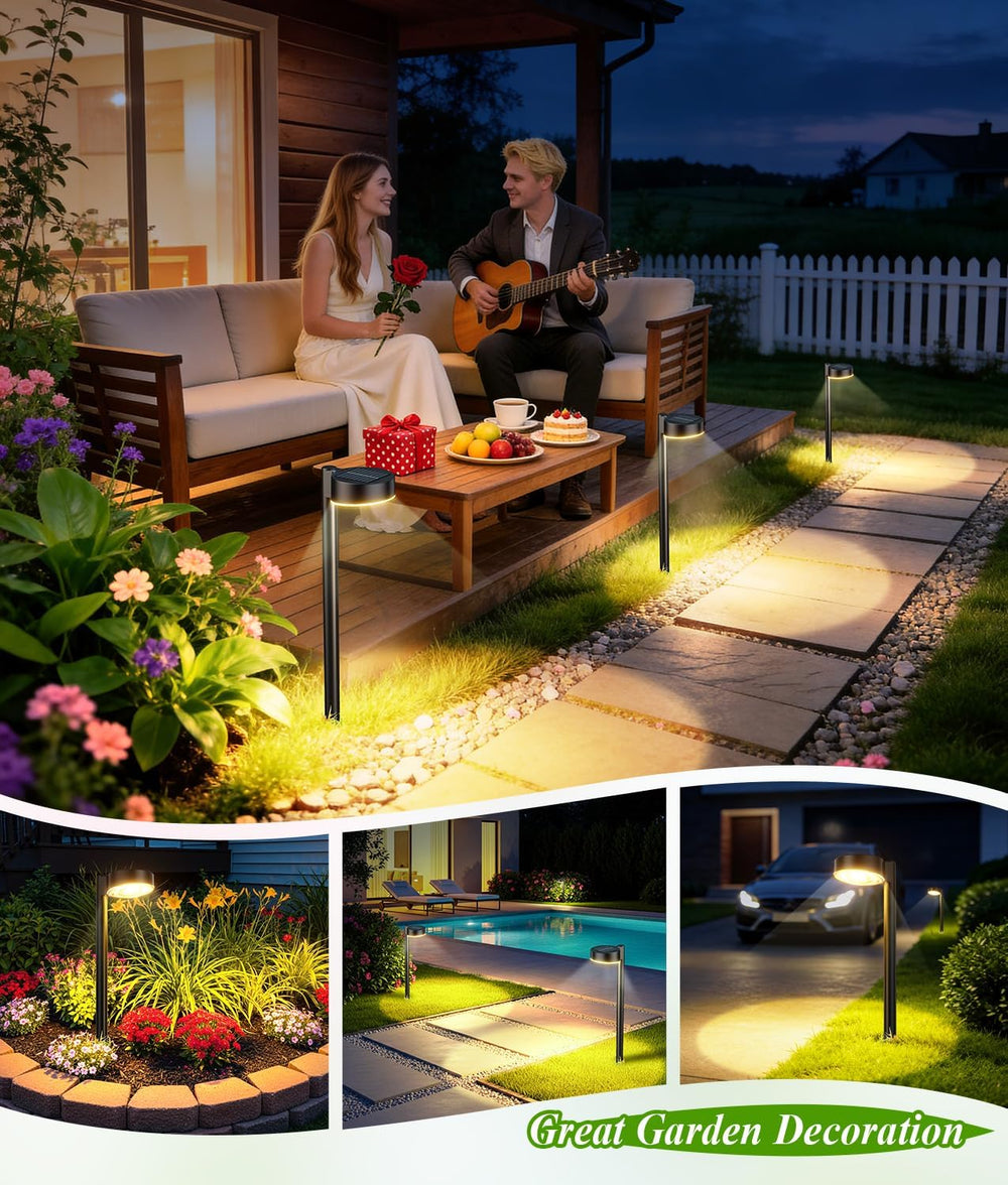ELECLINK 12 Pack Solar Pathway Lights Outdoor, Solar Powered Landscape Path L...