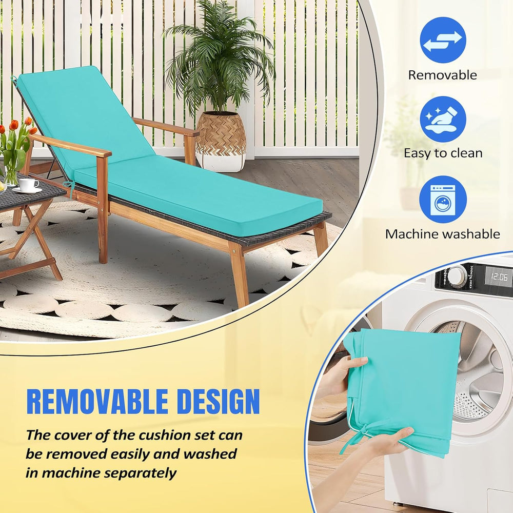Basic Beyond Chaise Lounge Cushions Outdoor, 3-Layer Waterproof Outdoor Furni...