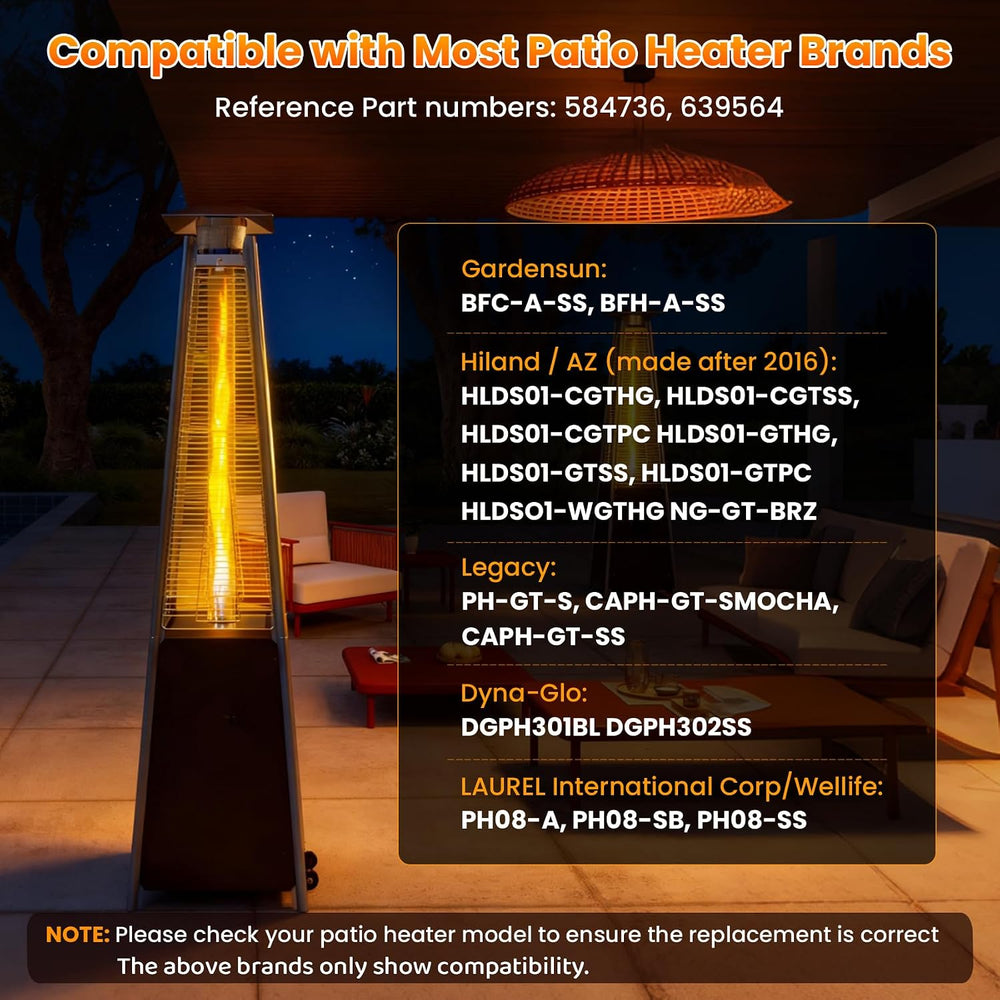 Patio Heater Glass Tube Replacement, 49.5 x 4" Patio Heater Replacement ...