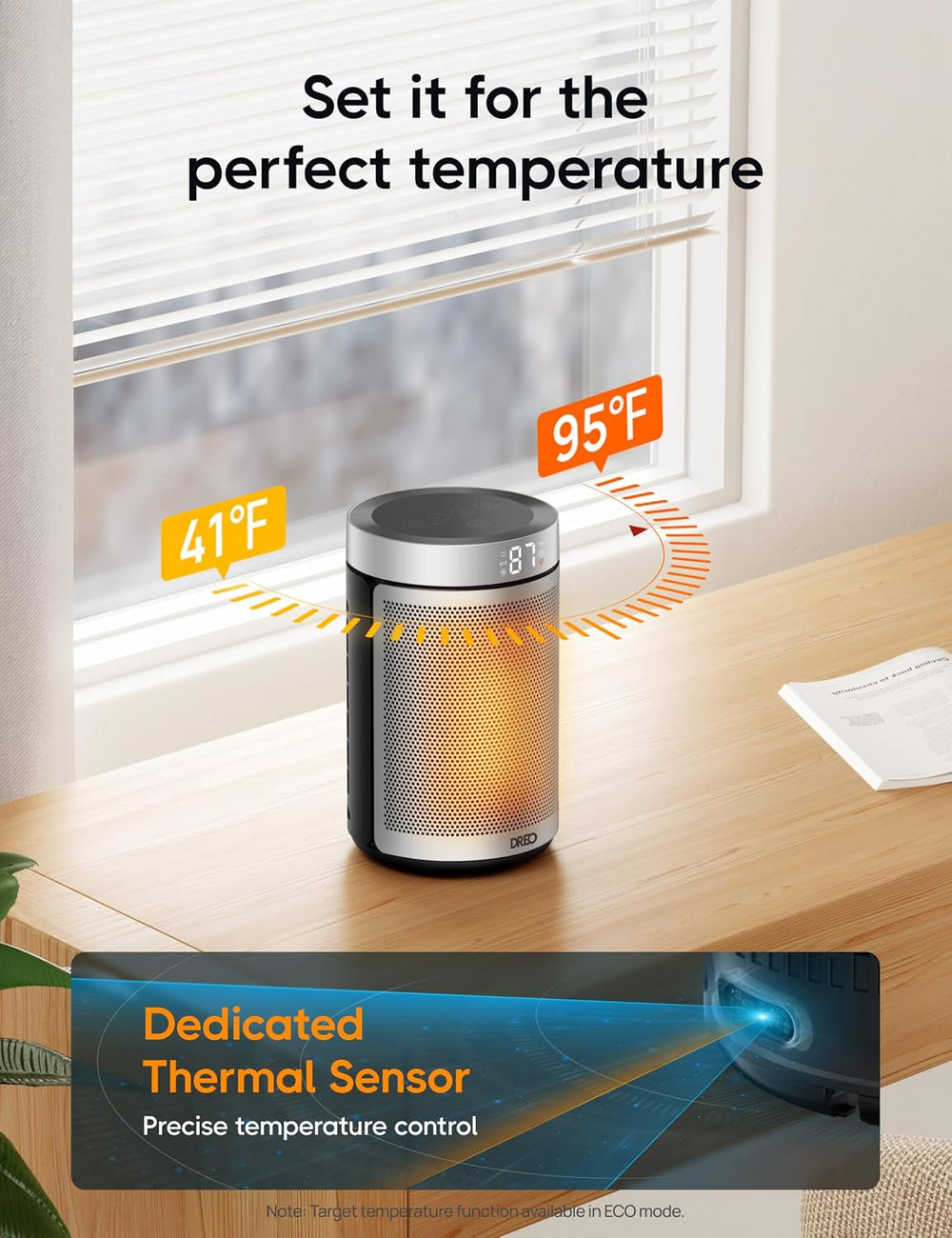 DREO Space Heater, Portable Electric Heaters for Indoor Use with Remote