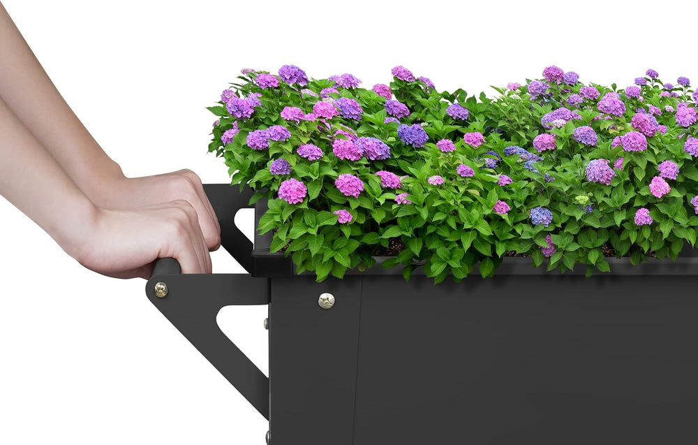Raised Planter Box Outdoor with Legs Elevated Raised Garden Bed with Wheels F...