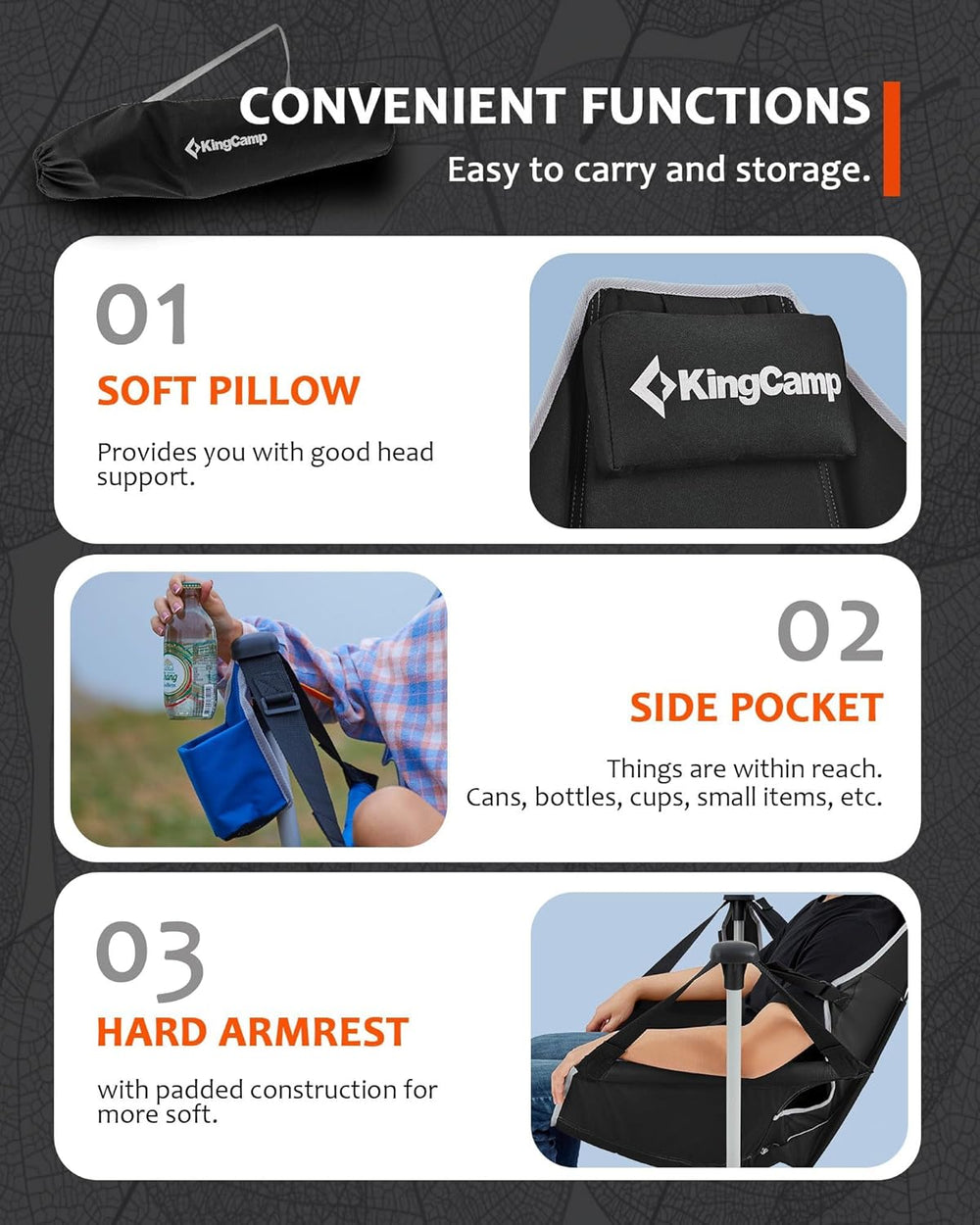 KingCamp Hammock Camping Chair, 400lbs Heavy Duty Swing Chairs for Adults
