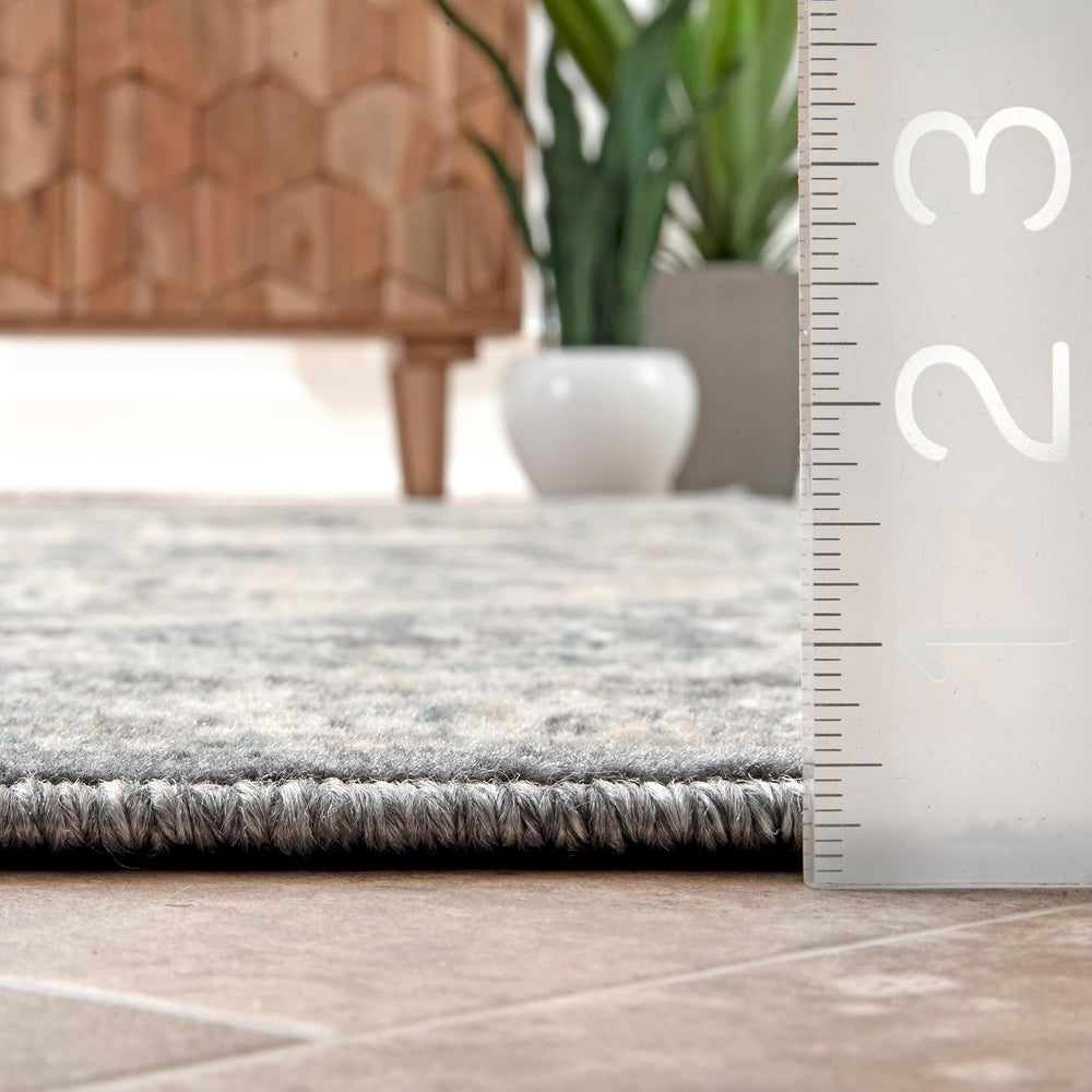 nuLOOM Becca Charcoal Medallion Power Loomed Area Rug, 10' x 14'