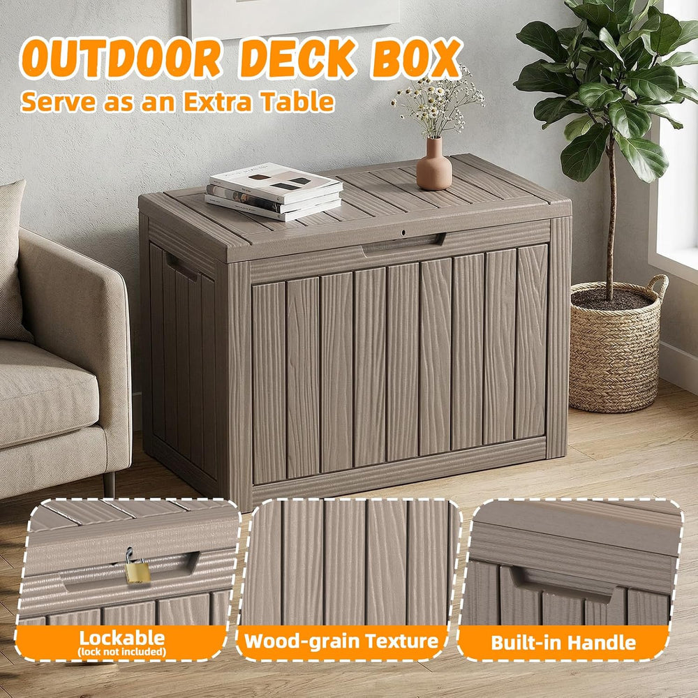 ROJIK 55 Gal Waterproof Deck Box Durable Outdoor Storage Box