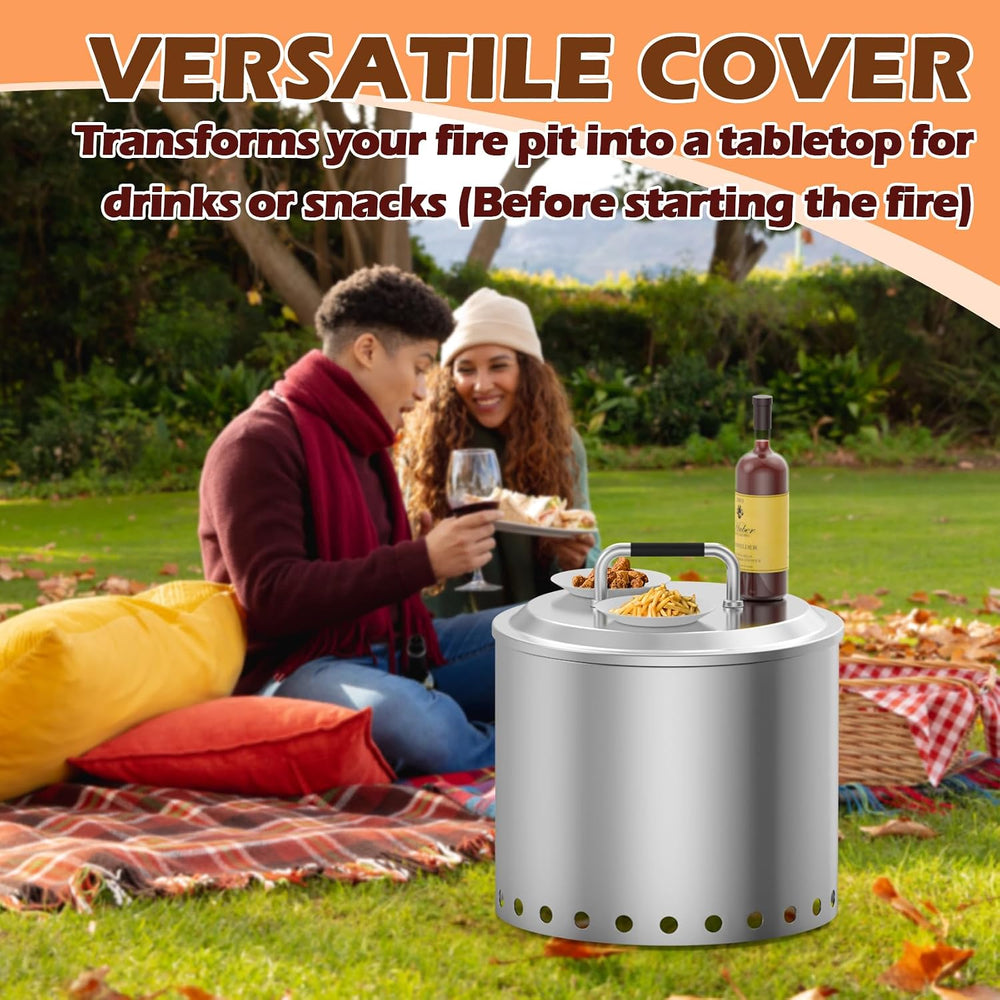 Fire Pit Lid for Solo Stove Ranger 15" Accessories, Round Fire Pit Cover...
