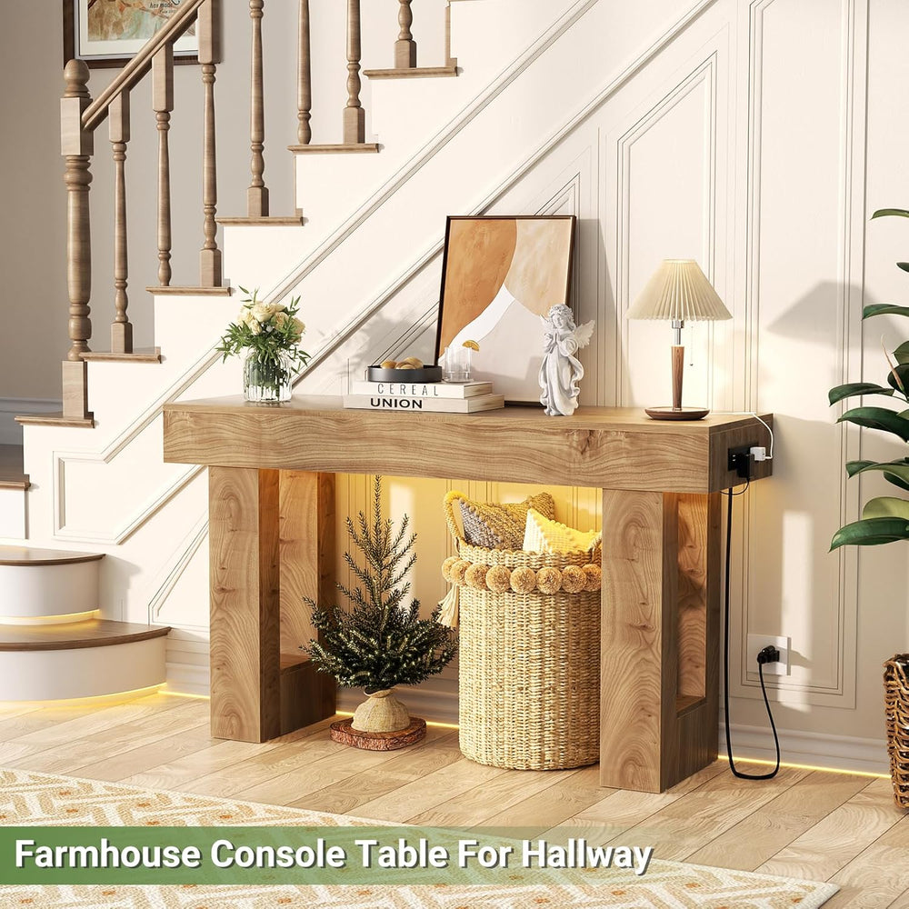 Unikito 47" Entryway Table with Sensor Light & AC Outlets with USB-C...