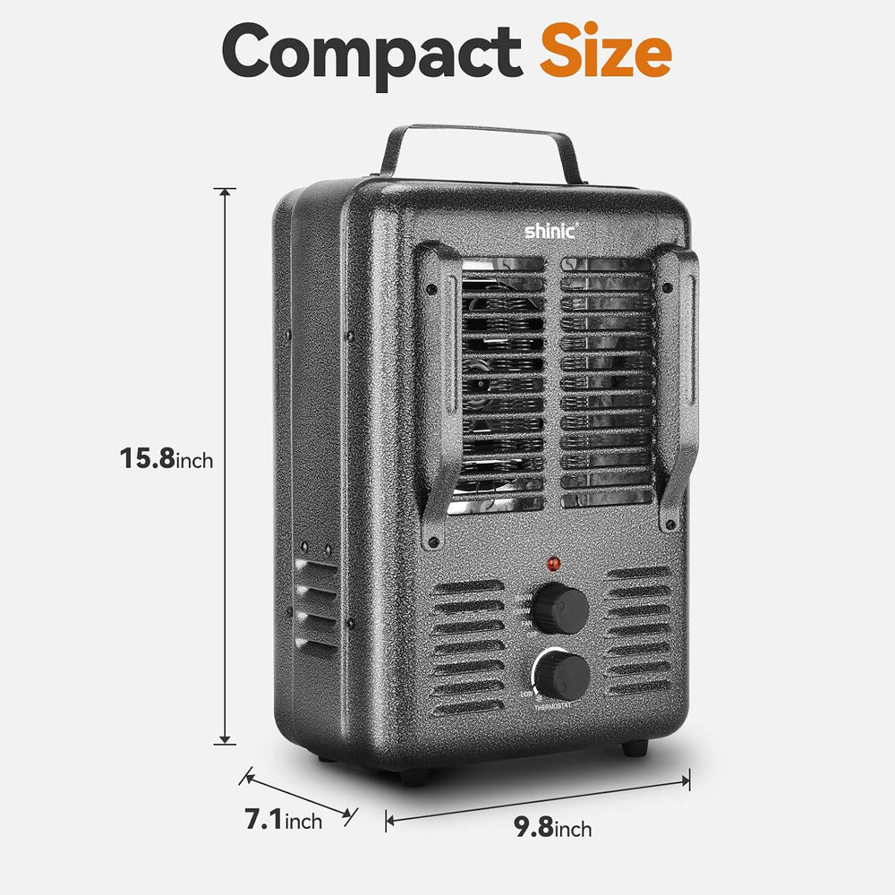Shinic Space Heater,1500W Milkhouse Heater with Thermostat, Stay Cool Durable...