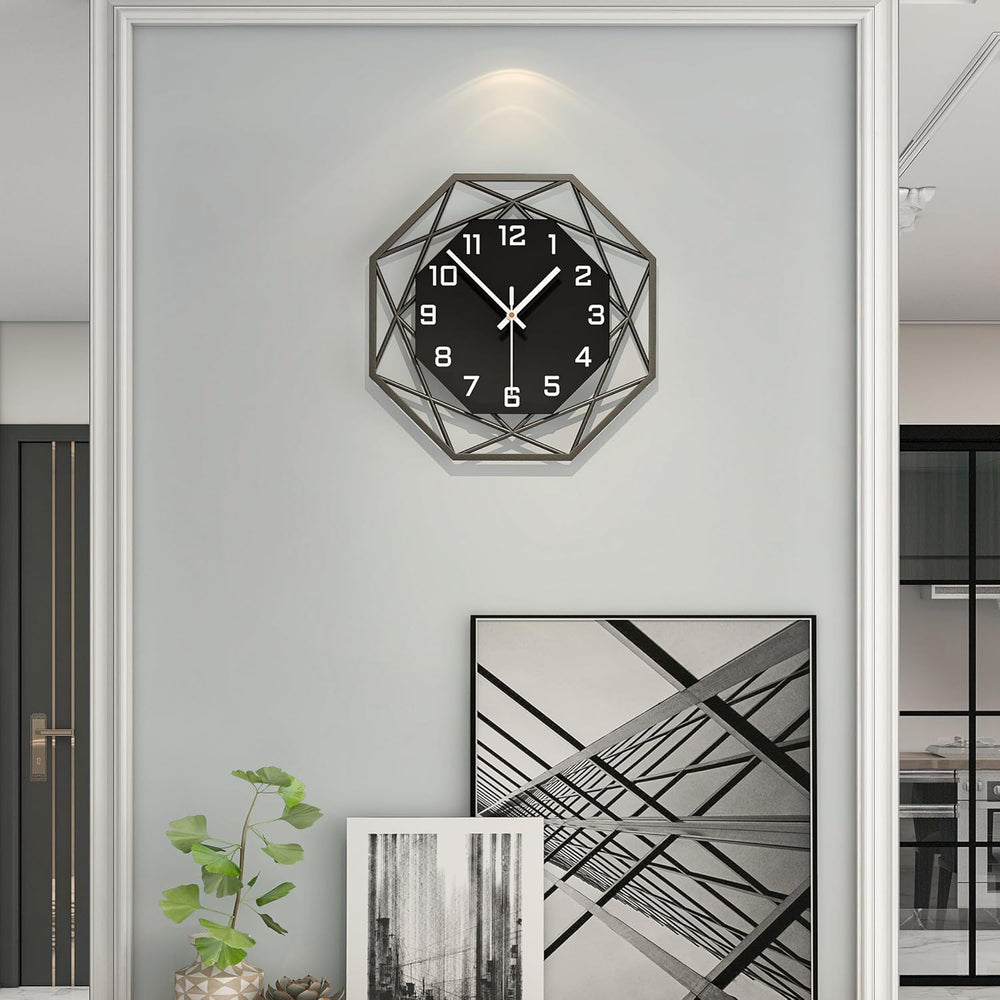Modern Wall Clocks for Living Room Decor 12in Black Analog Clock