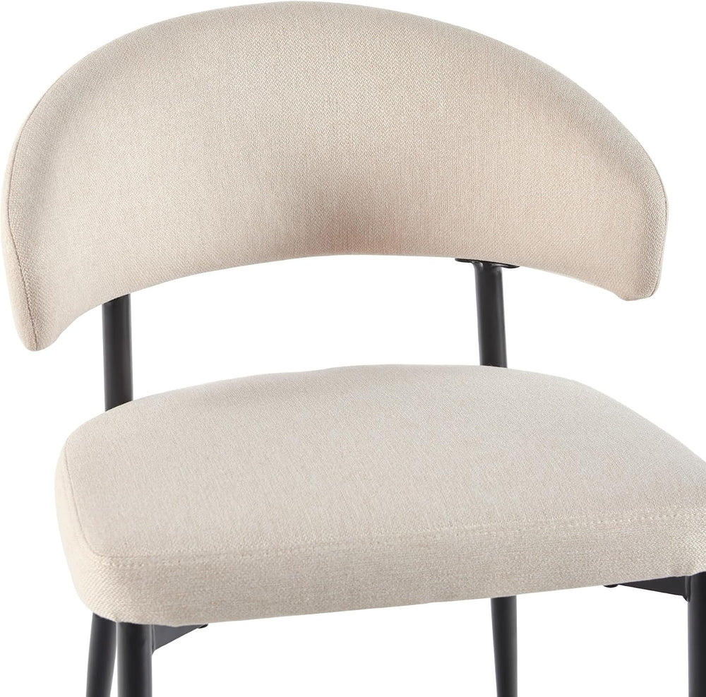 Walker Edison Modern Curved Back Upholstered Dining Chair with High-Performan...