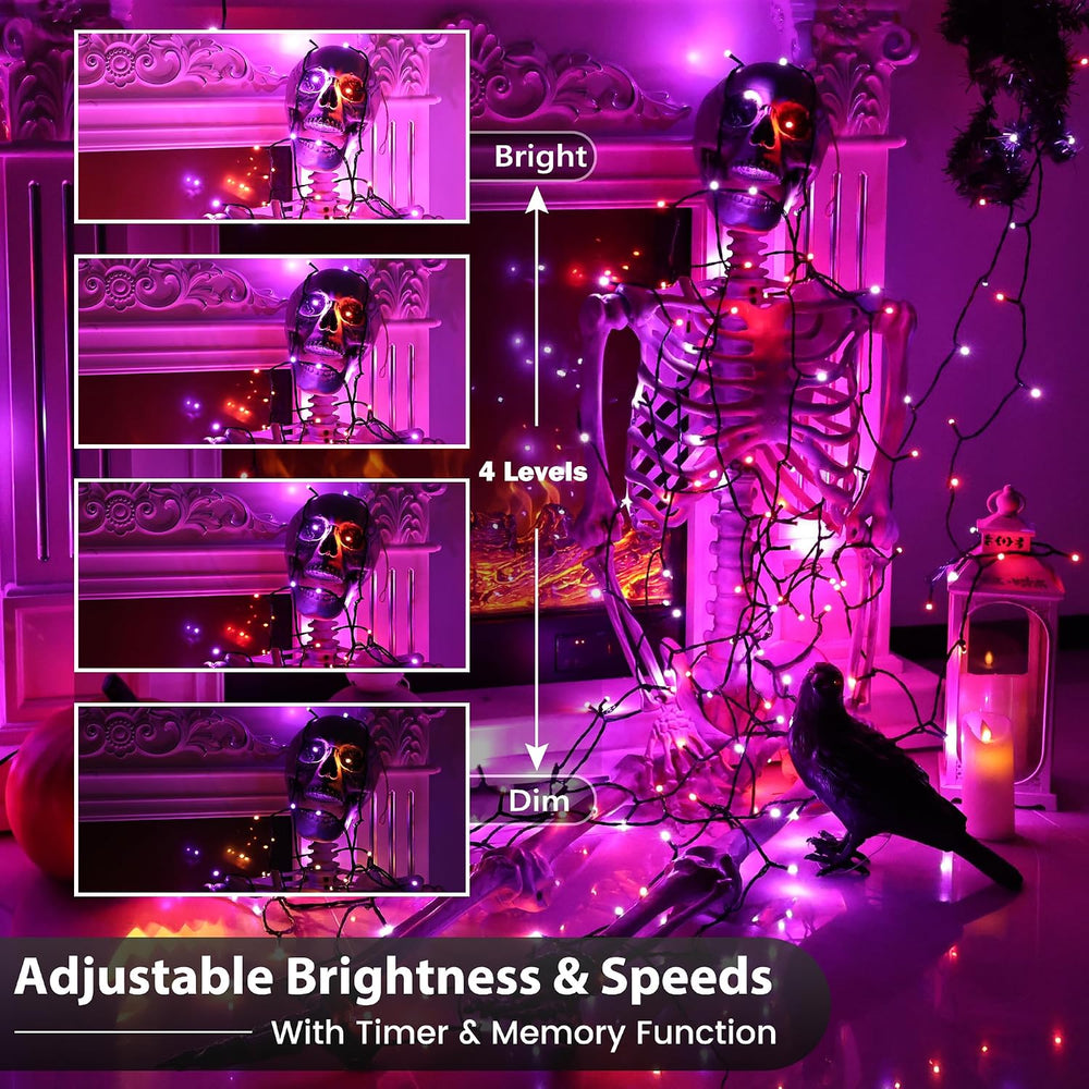 Toodour Halloween Lights RGB String Light, 131ft 350LED Orange Purple Light