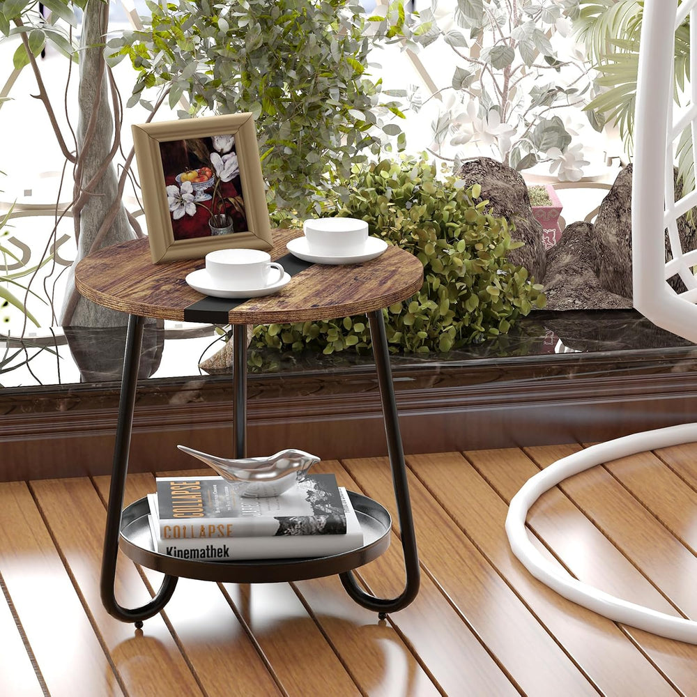 Round Coffee Table with Storage: 2-Tier Design for Small Spaces