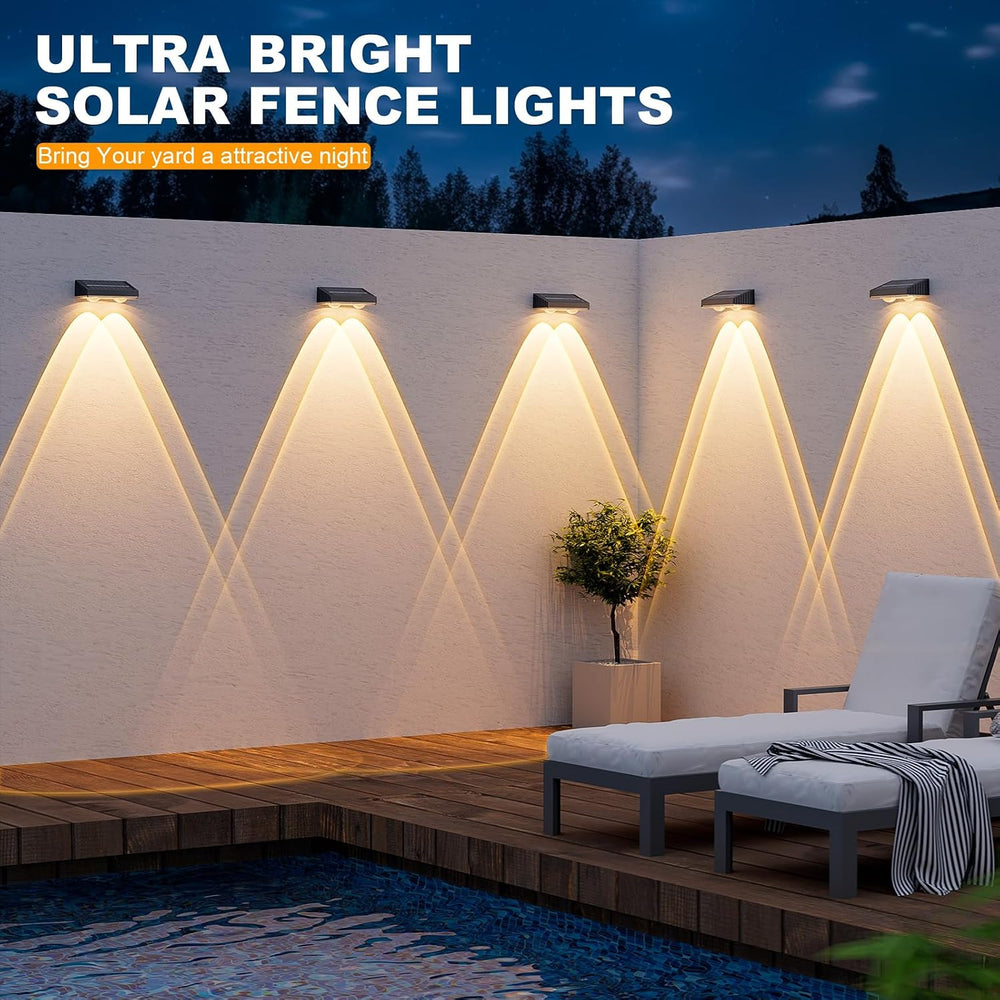 NIORSUN Solar Fence Lights,16 Pack Deck Light,Led Lights Warm White Outdoor W...