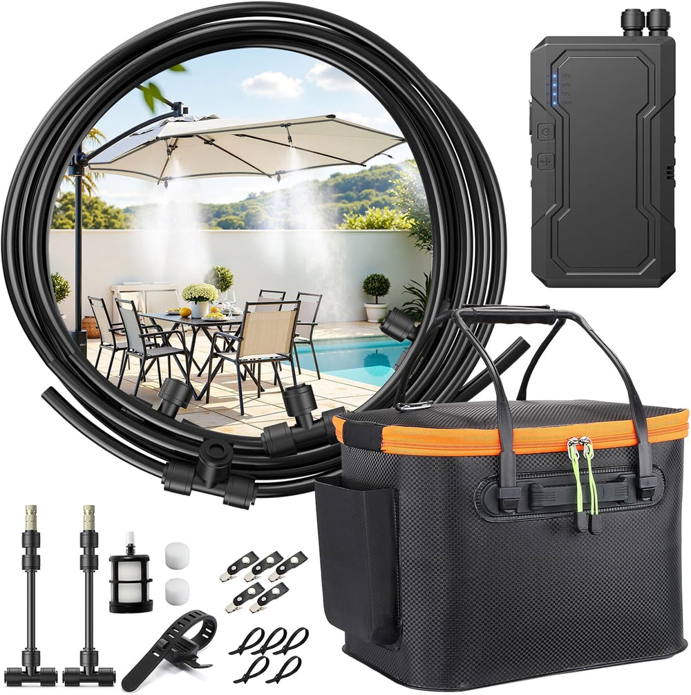 Ausic Portable Misting System for Outside Patio, Outdoor Water Cooling Mister...