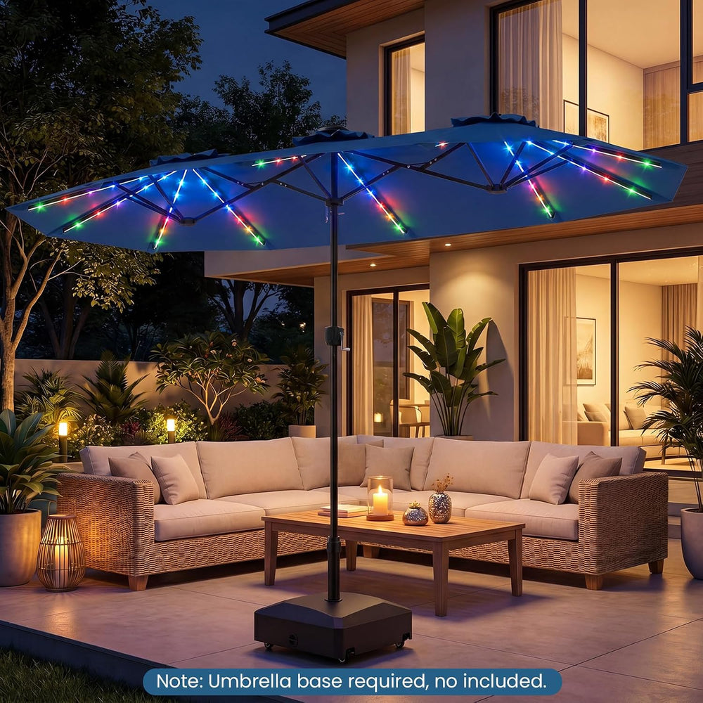 Tangkula 13 FT Patio Umbrella with Solar Lights
