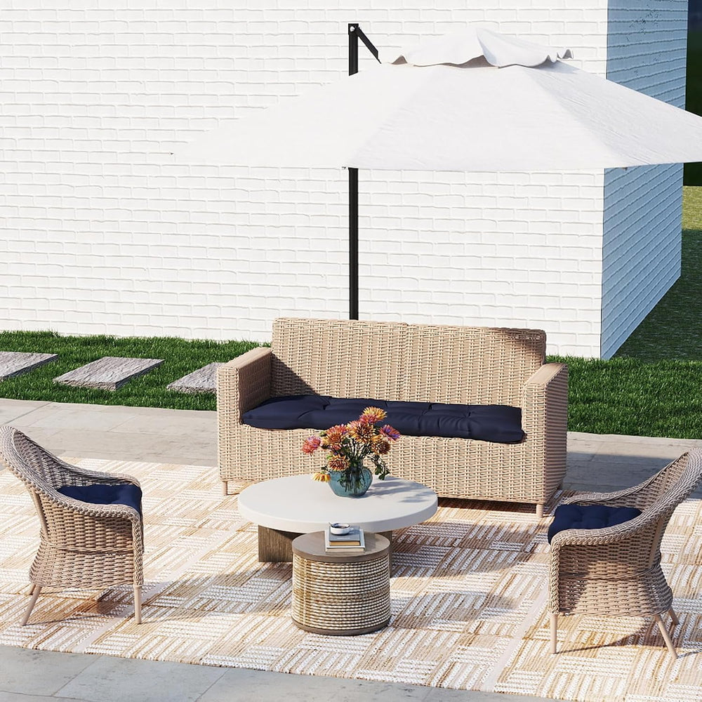 Outdoor Bench Cushion 44x22x4 Inch Loveseat Pad, Dark Blue