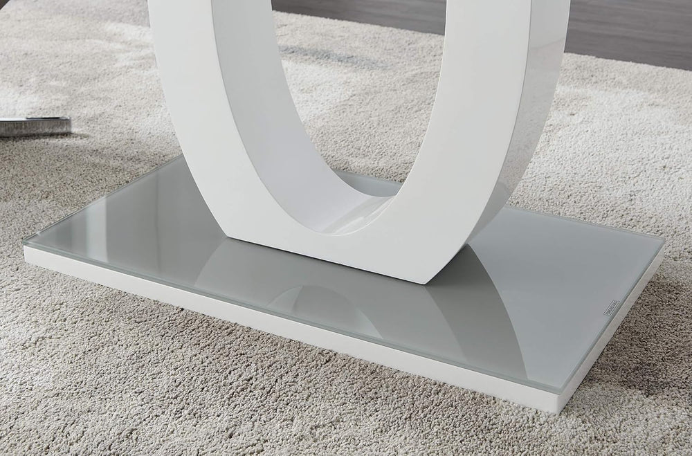 Furniturebox UK - Giovani Modern Stylish Grey/White High Gloss Glass Dining T...