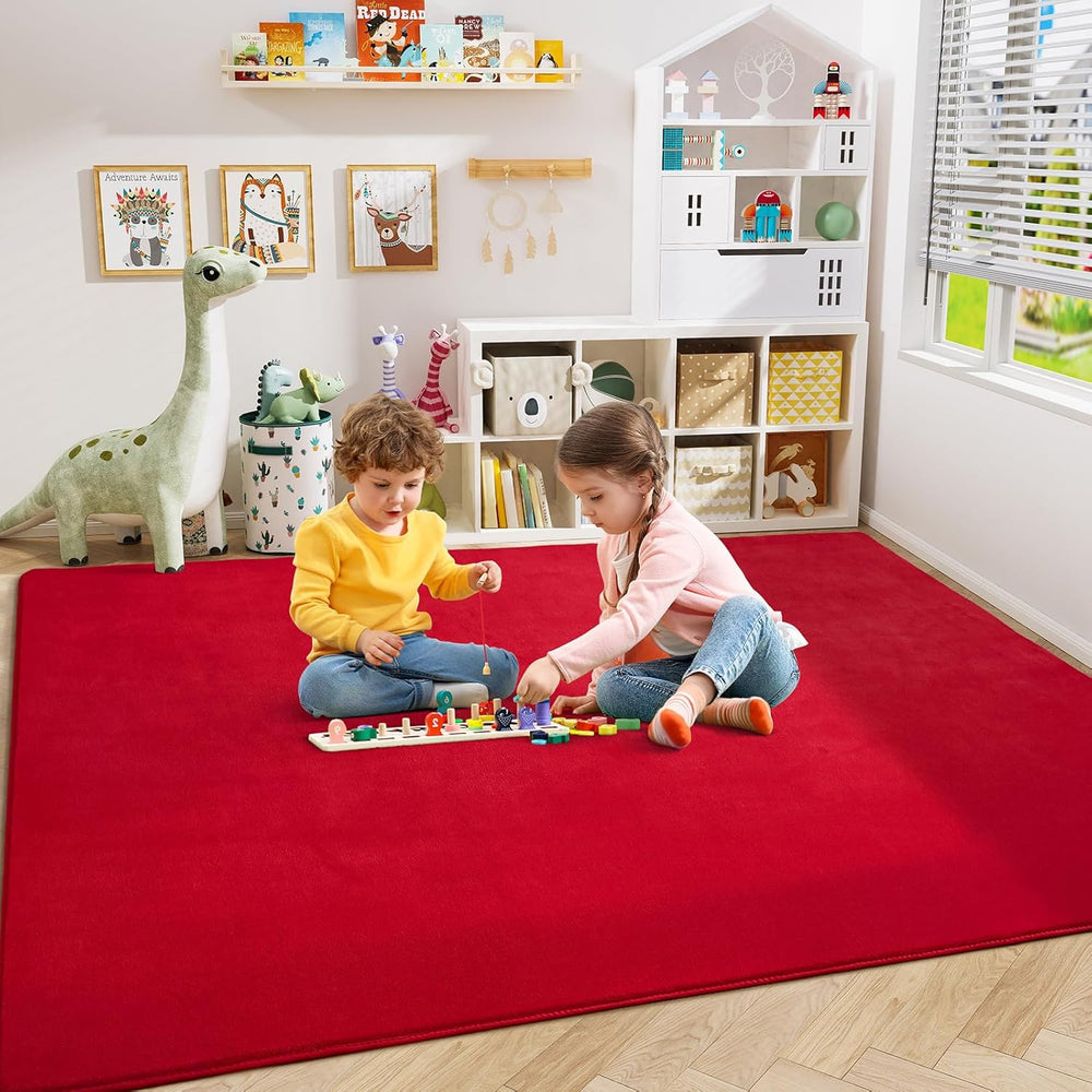 Amearea Modern Area Rugs for Bedroom Living Room, 4x6 Red Memory Foam Rug