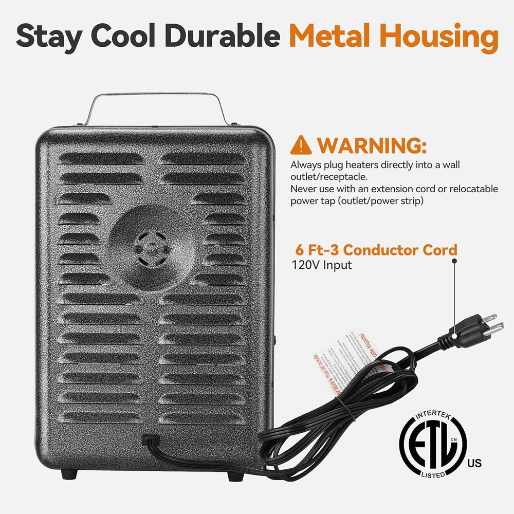 Shinic Space Heater,1500W Milkhouse Heater with Thermostat, Stay Cool Durable...