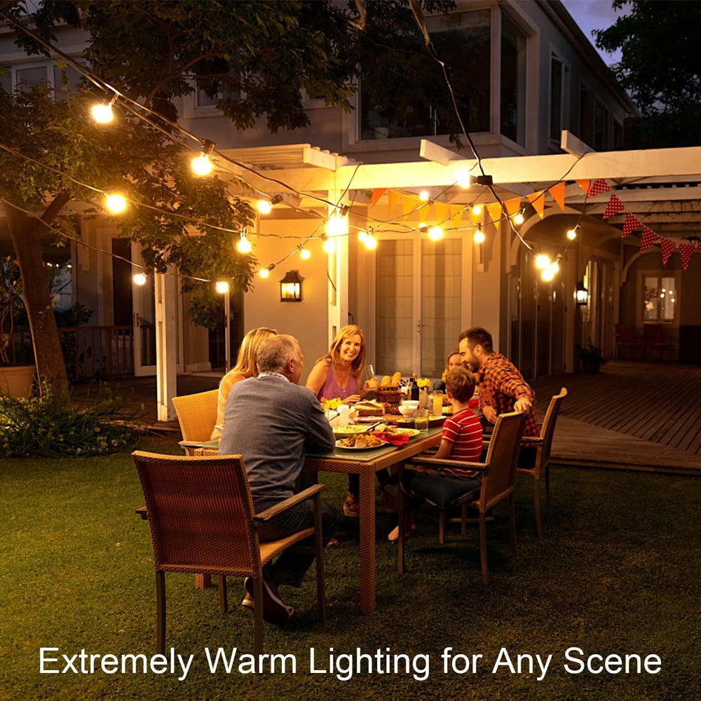 OHLUX Outdoor String Lights,110FT Dimmable Patio Lights with 52 Shatterproof ...