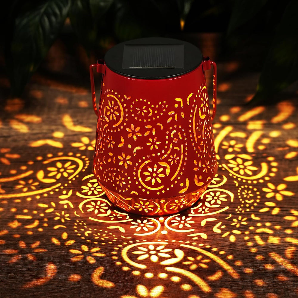 Solar Lanterns 4 Pack Outdoor Waterproof Solar Lights, Auto ON/Off Lanterns
