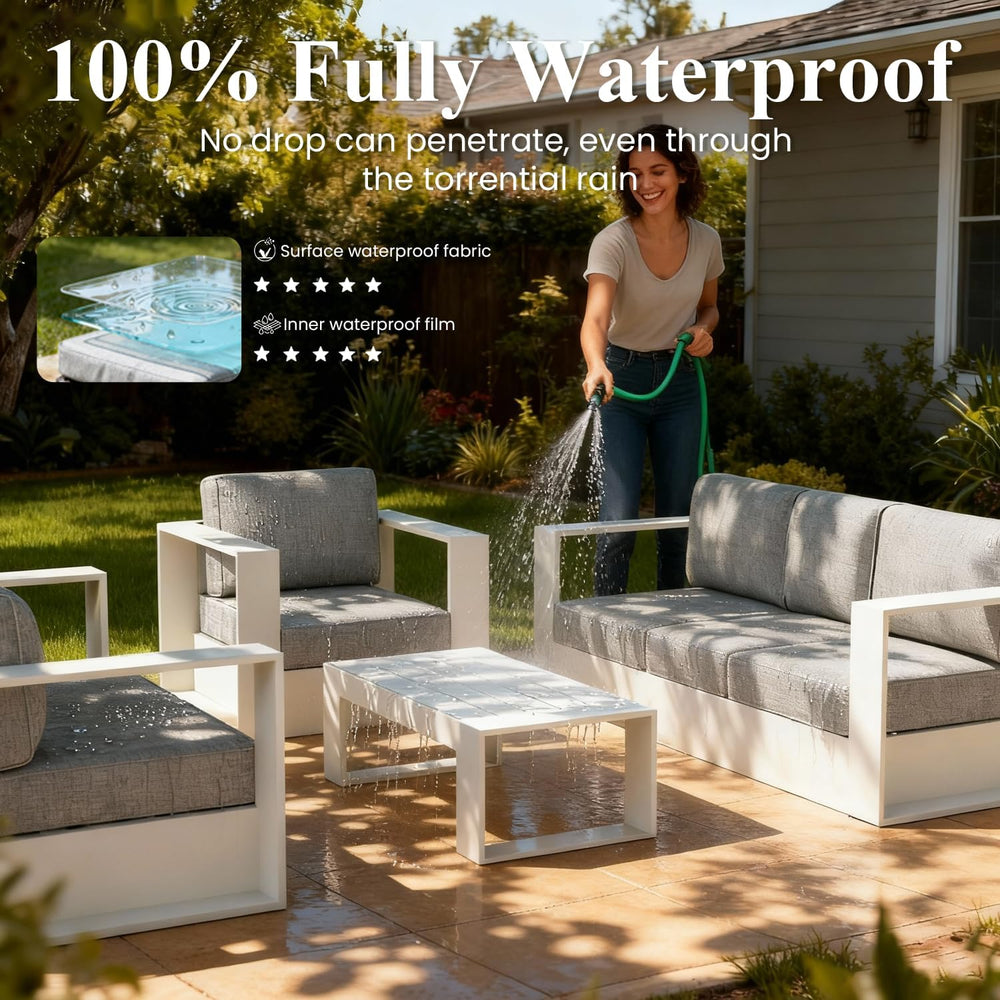 LayinSun 2 Piece Oversized Aluminum Patio Outdoor Furniture Set
