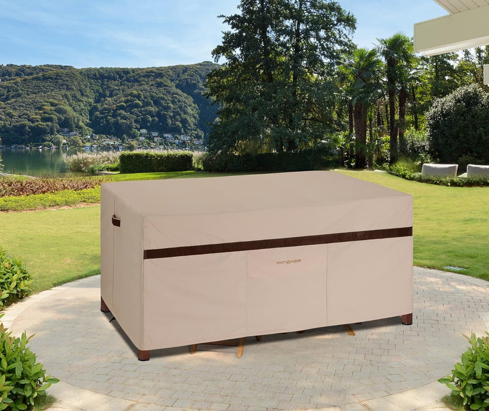 Patio Rectangular Table and Chair Set Cover 109''L Waterproof Outdoor...