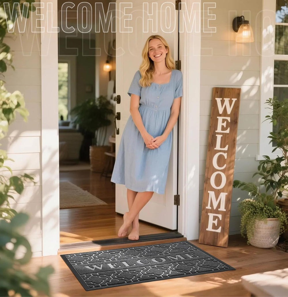 Yimobra Large Welcome Door Mat, 36 x 24 in, Dark Grey