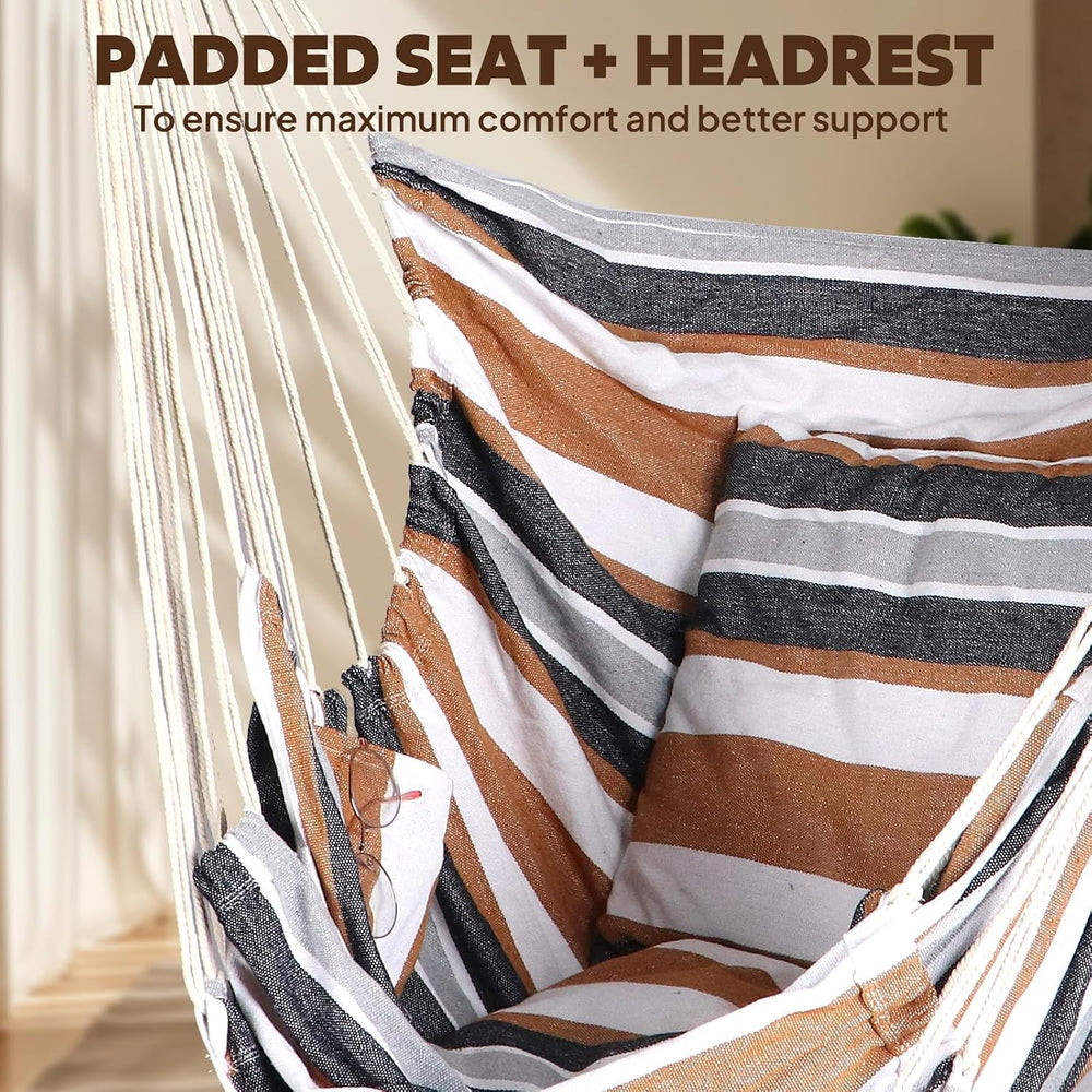 Chihee Hammock Chair Foot Rest 2 Cushions Max 485 lbs Metal Spreader Bar