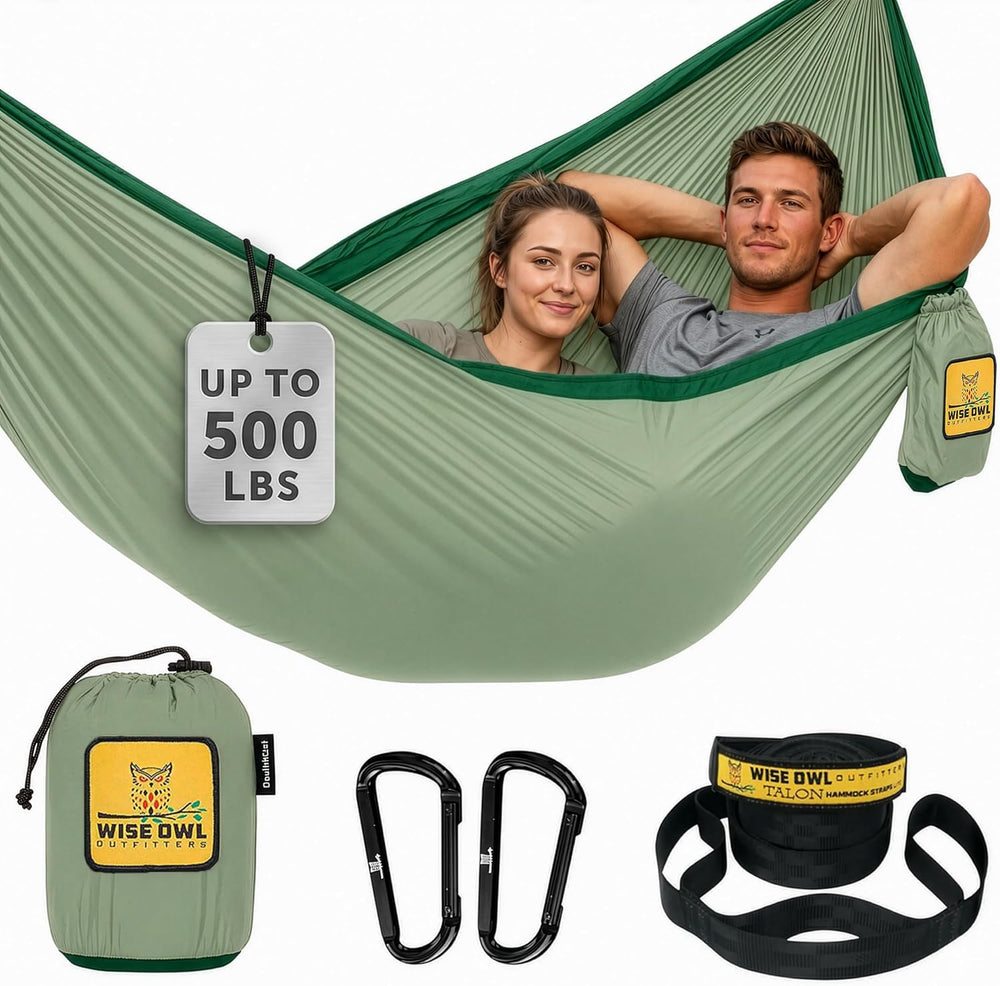 Wise Owl Outfitters Camping Hammock – up to 500lbs Portable Hammock with Tree...