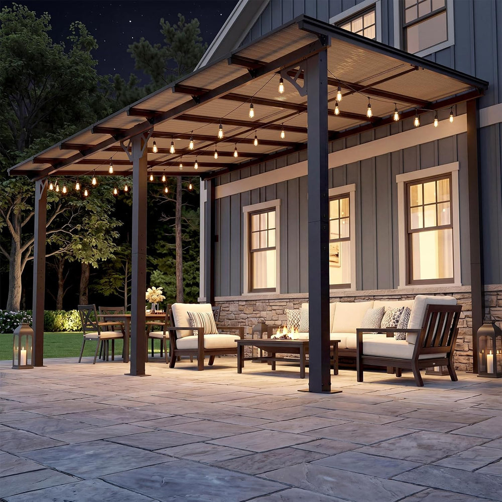 Aoxun 14’x10’ Gazebo for Patio, Gazebo Pergola with Sloped Roof, Black