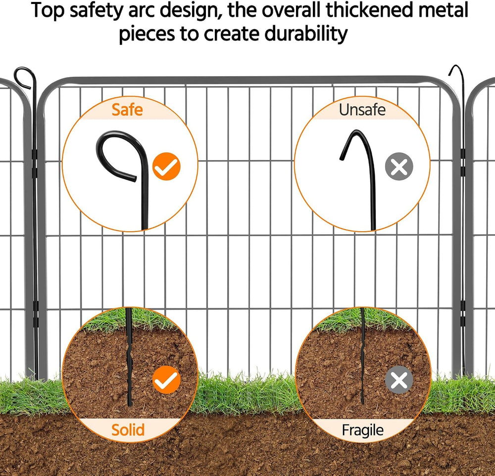 Yaheetech 24in x 5.3ft Rustproof Foldable Metal Decorative Garden Fence