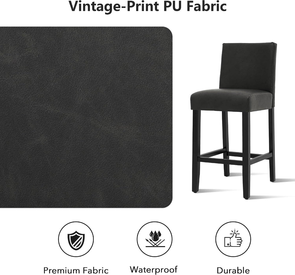 26'' Modern Bar Stools, Counter Height Bar Stools, Black