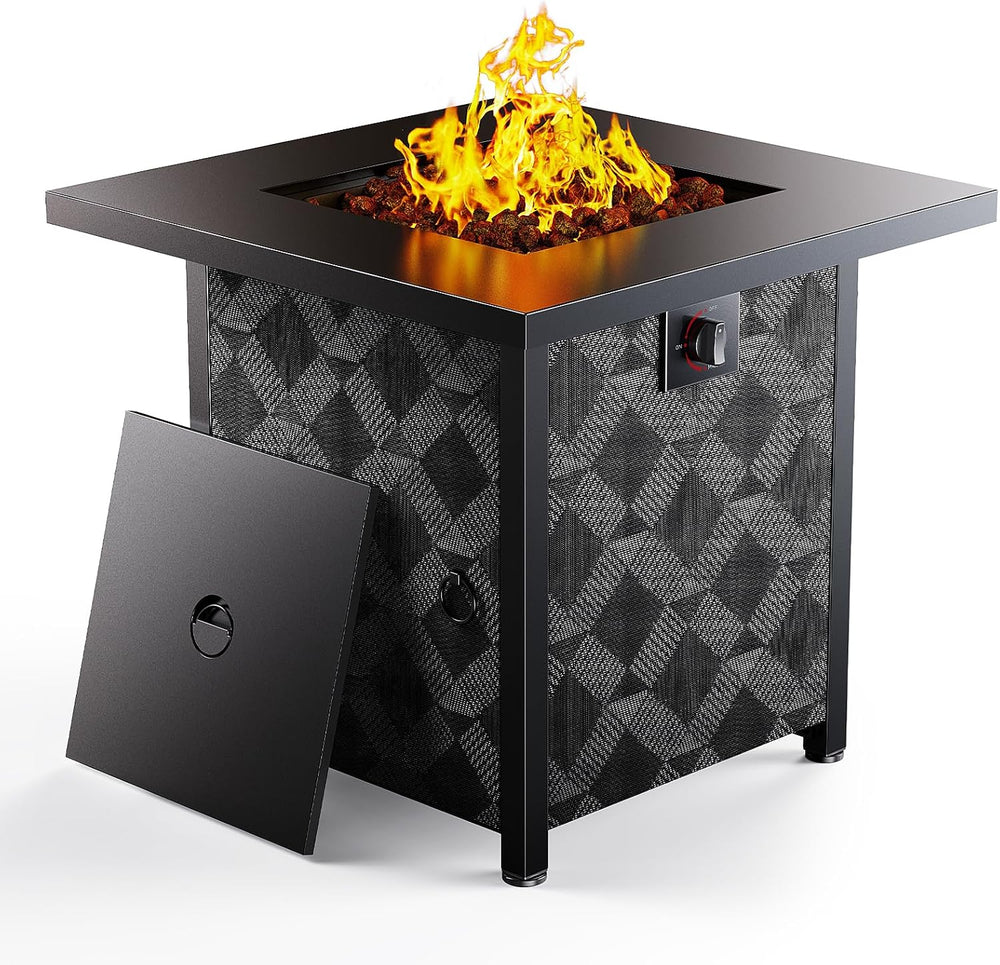 Ciays Propane Fire Pits 28″ Outdoor Gas Fire Pit, 50,000 BTU Square Fire Pit ...