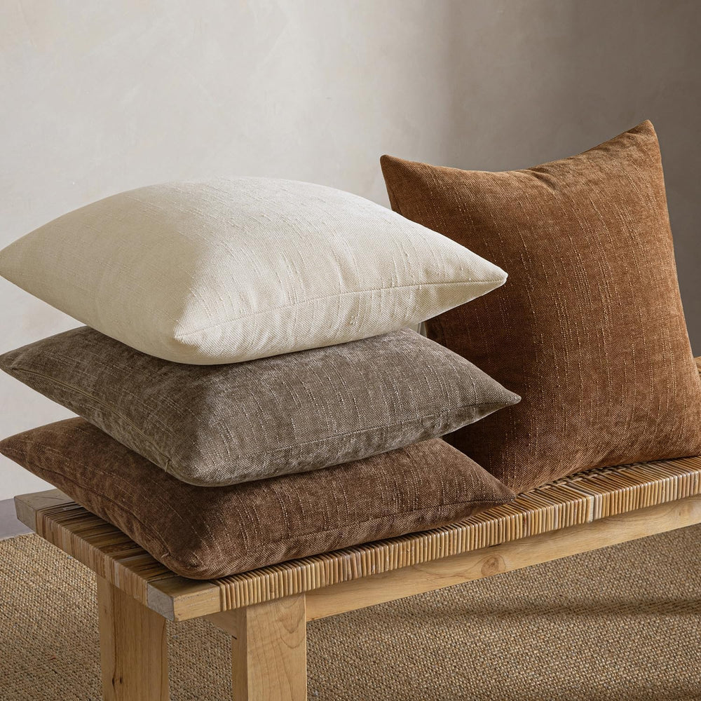 MIULEE Pack of 4 Fall Decorative Throw Pillow Covers 20x20 Inch Chenille Text...
