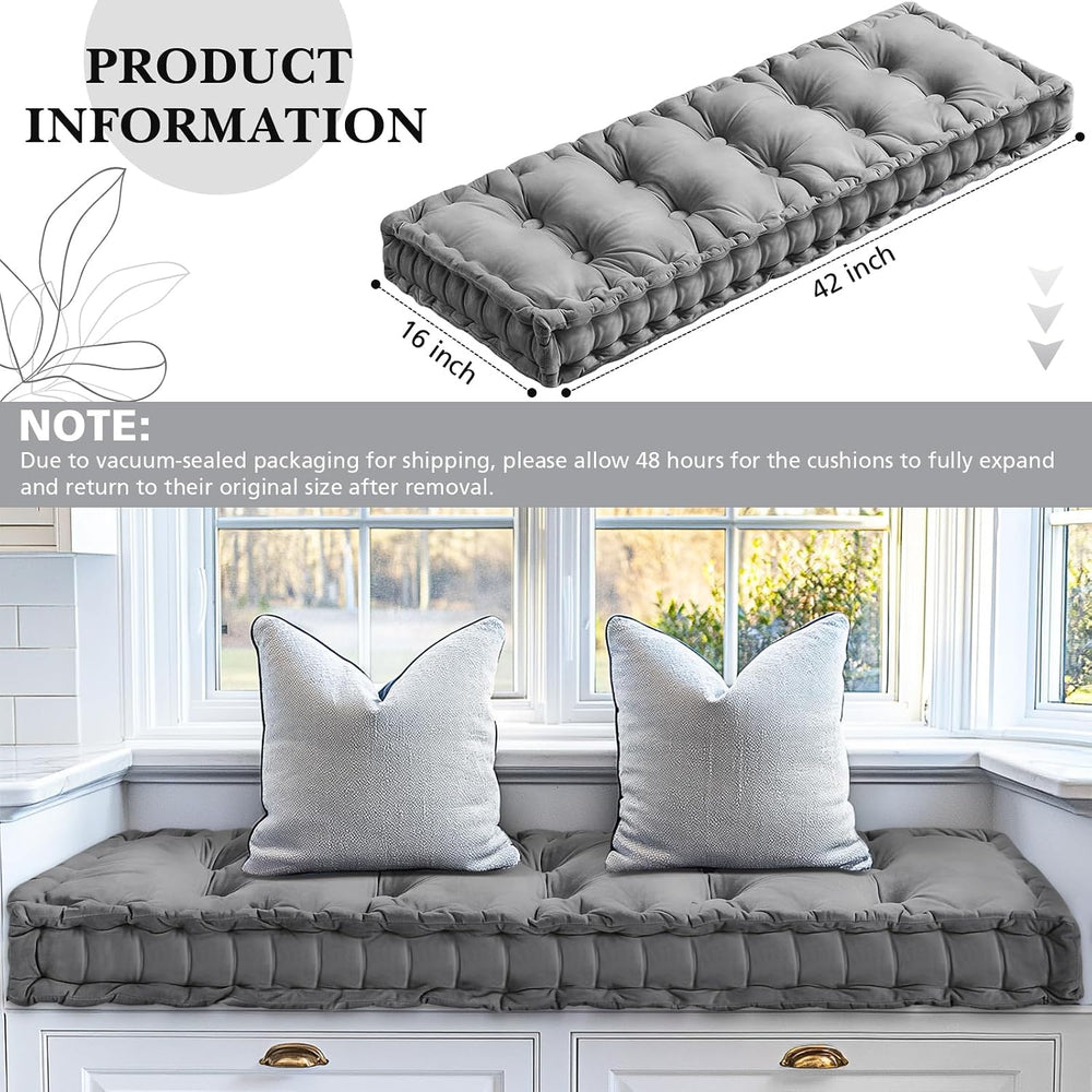 Threehoney Bench Cushions for Indoor Furniture 42x16 in Velvet Kitchen Dining...