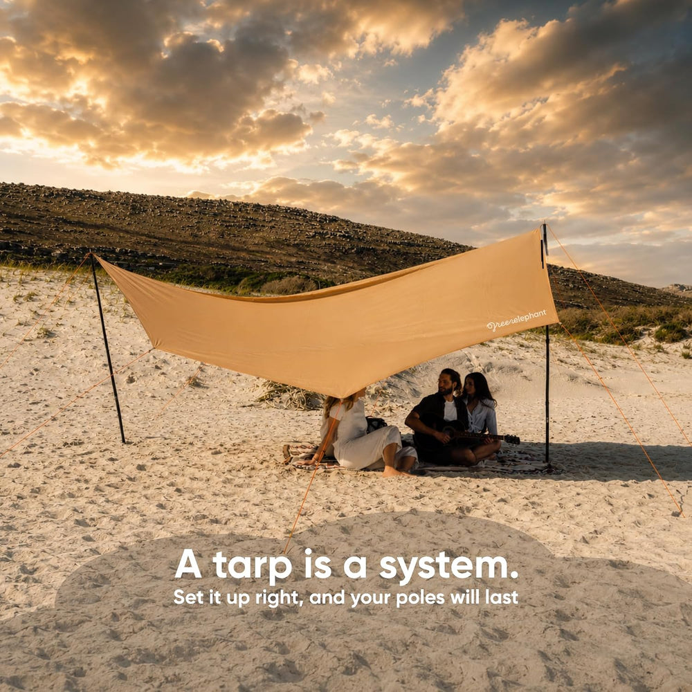Green Elephant Camping Tarp Poles - Adjustable Aluminum Telescoping Tent Pole...
