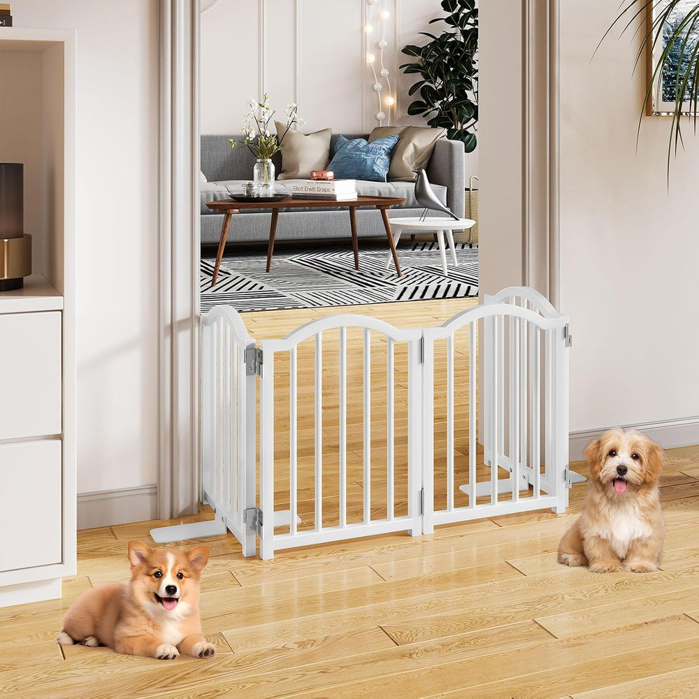 Snughome Short Dog Gate Indoor, 16" High Freestanding Small Dog Door Gat...