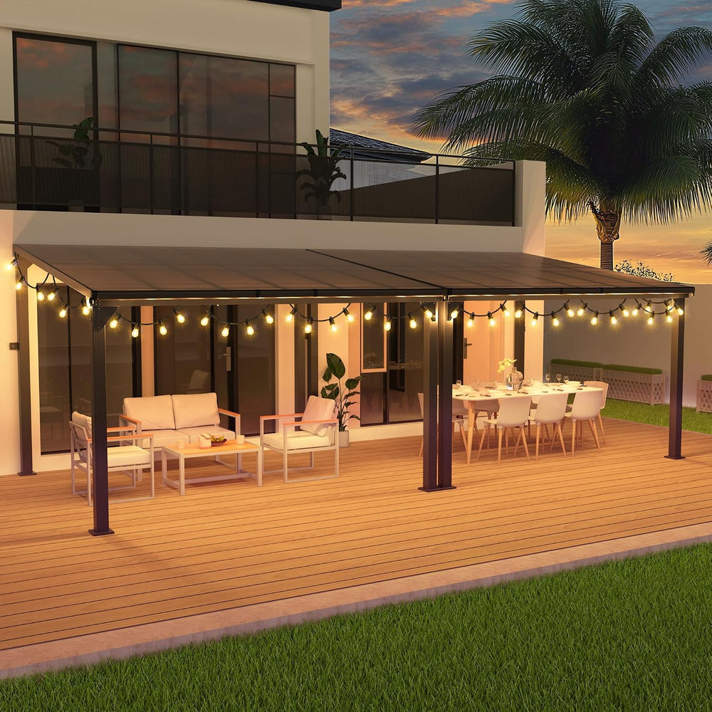 10 * 24FT Pergola,4 * 8 Inch Thickened Pillars & Enlarged Base,Outdoor Ha...