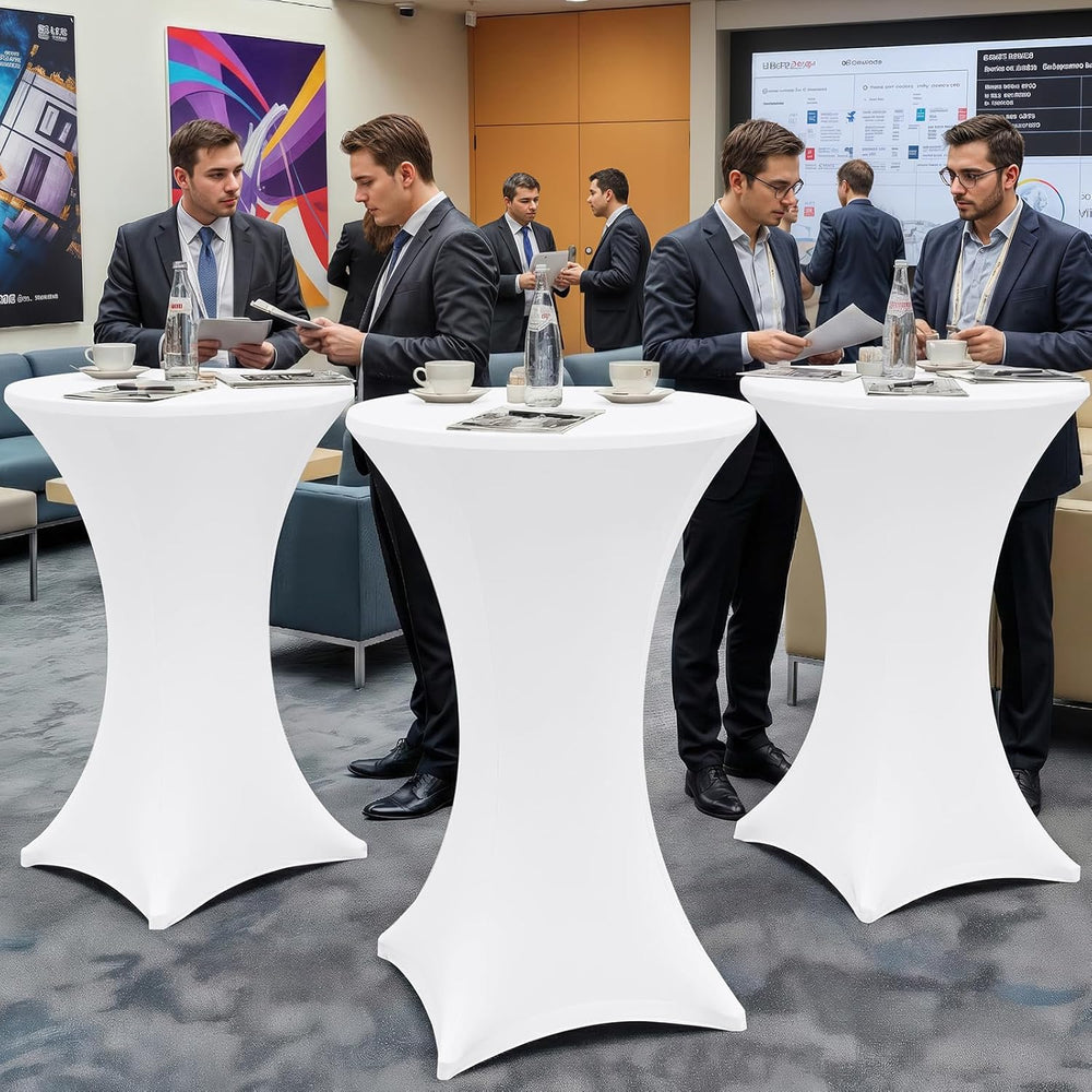 Moosfor Spandex Cocktail Table Covers 4 Pack, Elastic Fitted Stretch Table Cl...
