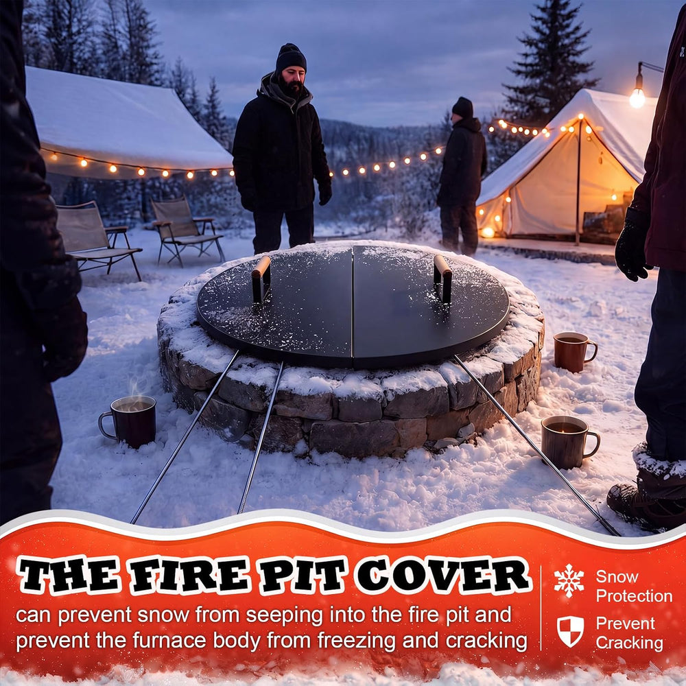 30 Inch Splicing Circle Fire Pit Lid, Heavy Duty 1.5 mm Thick Heavy Duty Stee...