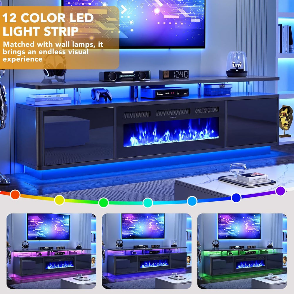 MXV 80" Fireplace TV Stand for TVs Up to 90", 36" Fireplace wi...