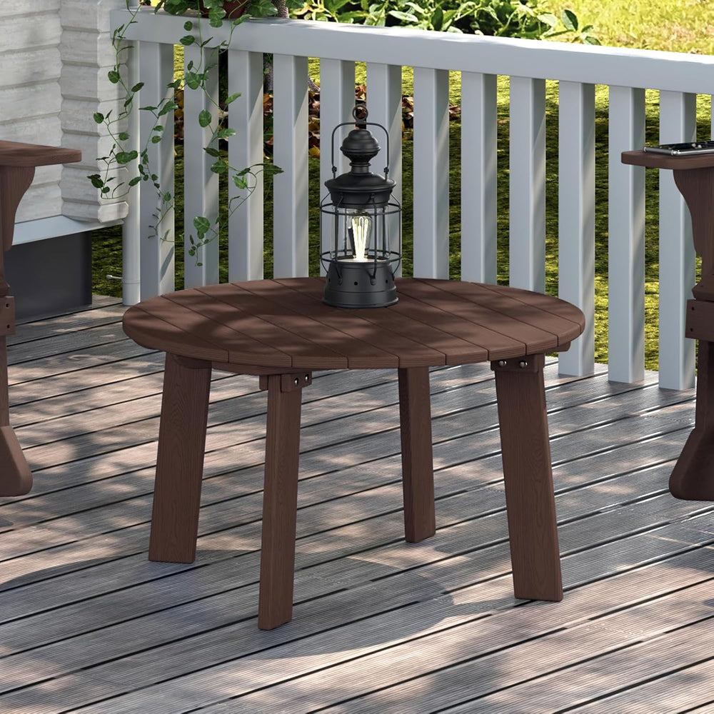 Outdoor Round Coffee Table, Adirondack Patio Coffee Table, Outdoor Large Side...
