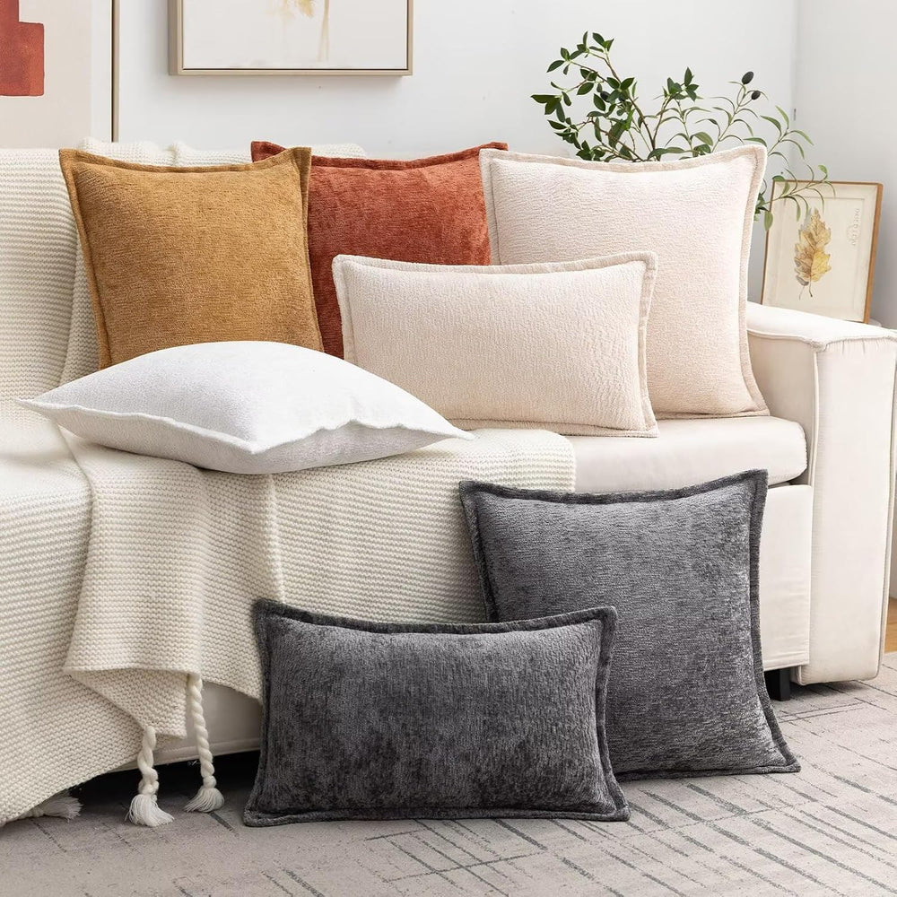 Decorative Throw Pillow Covers 26x26 Chenille Boho Pillowcase