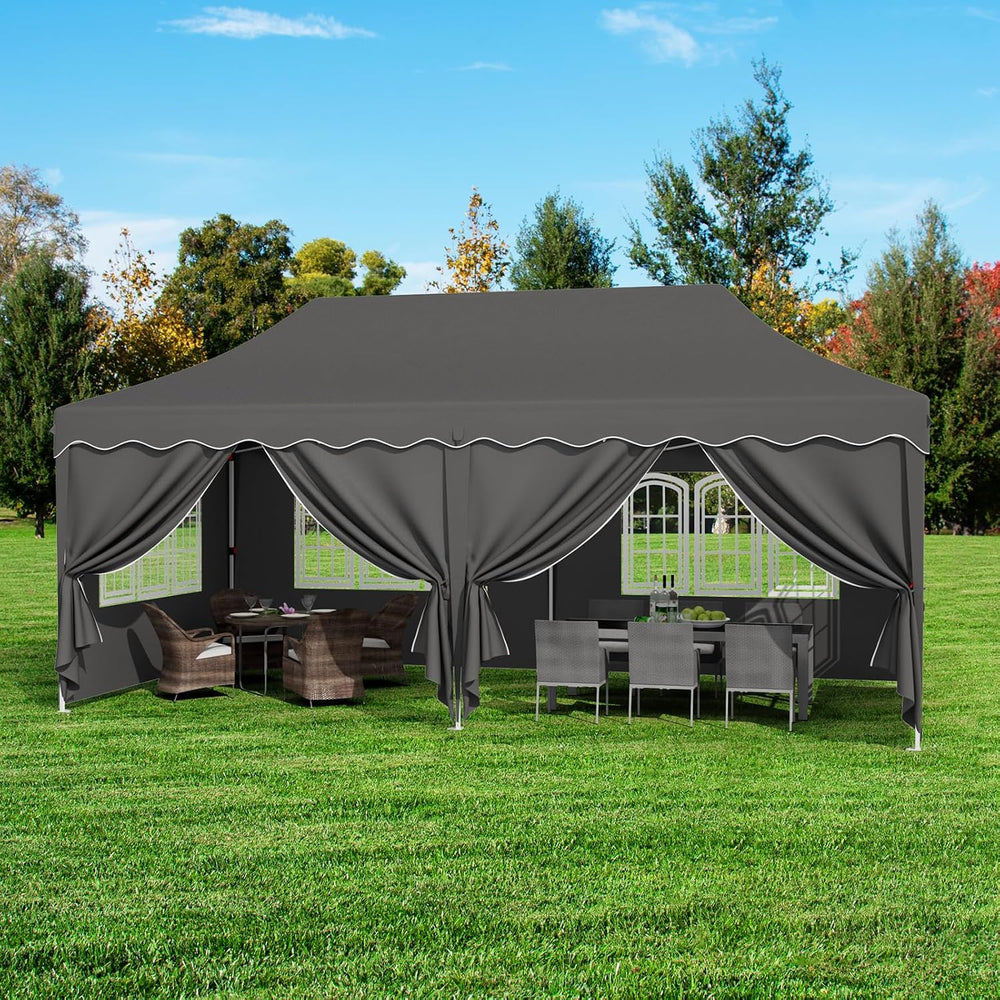 MAMIZO 10x20ft Pop up Canopy Tent w/6 Sidewalls, Canopy Tents for Parties