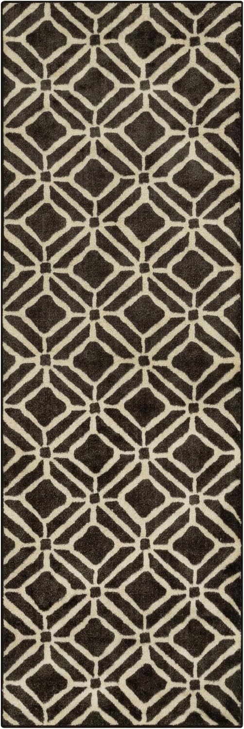 Maples Rugs Moderna Geometric Runner Rug – Made in USA – Washable, Non Slip I...