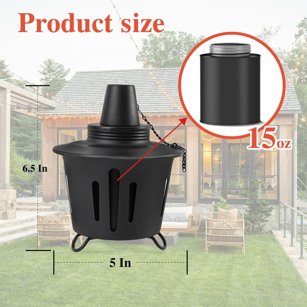 6 Pack Citronella Table Top Torches, 15oz Mini Fire Pit Tabletop Torch for Ou...