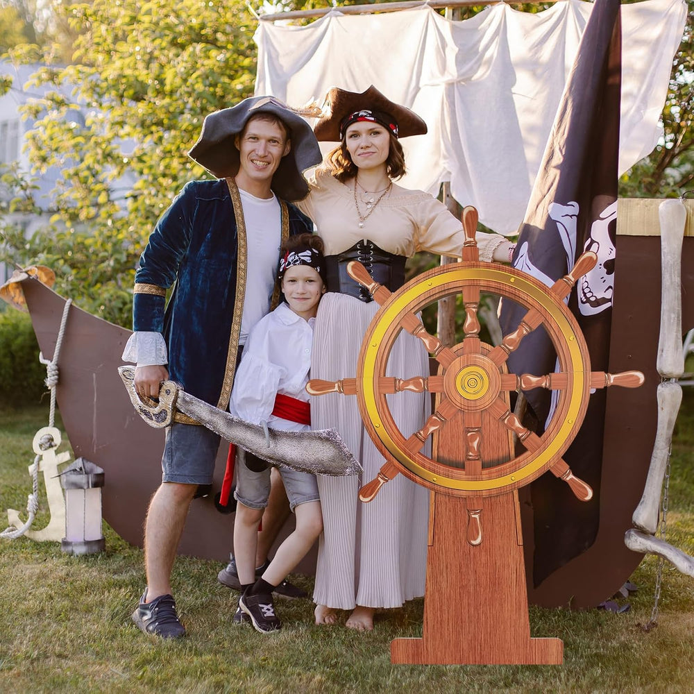 4 Feet Ship Wheel Cardboard Cutout Standup Nautical Party Decoration Large Pi...