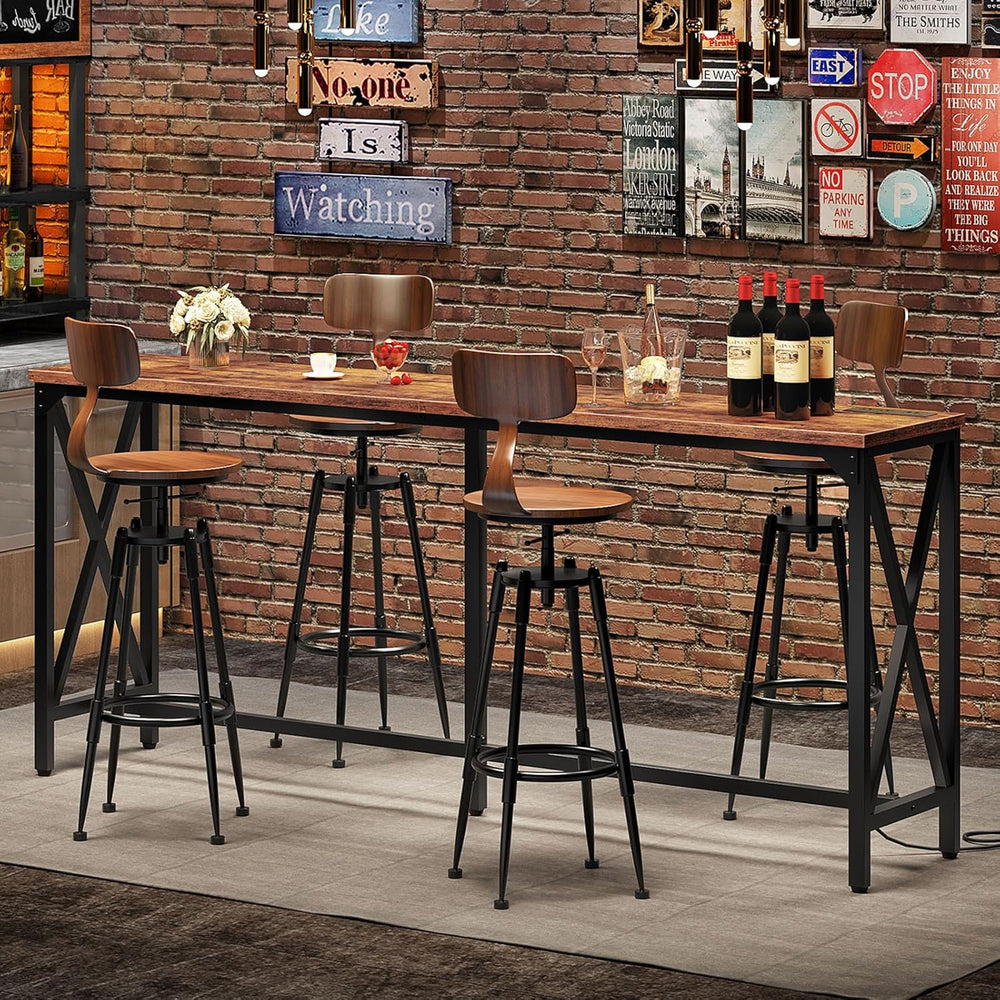 CHOEZON 70.9'' Bar Table, Kitchen Dining Table with Power Outlet and ...