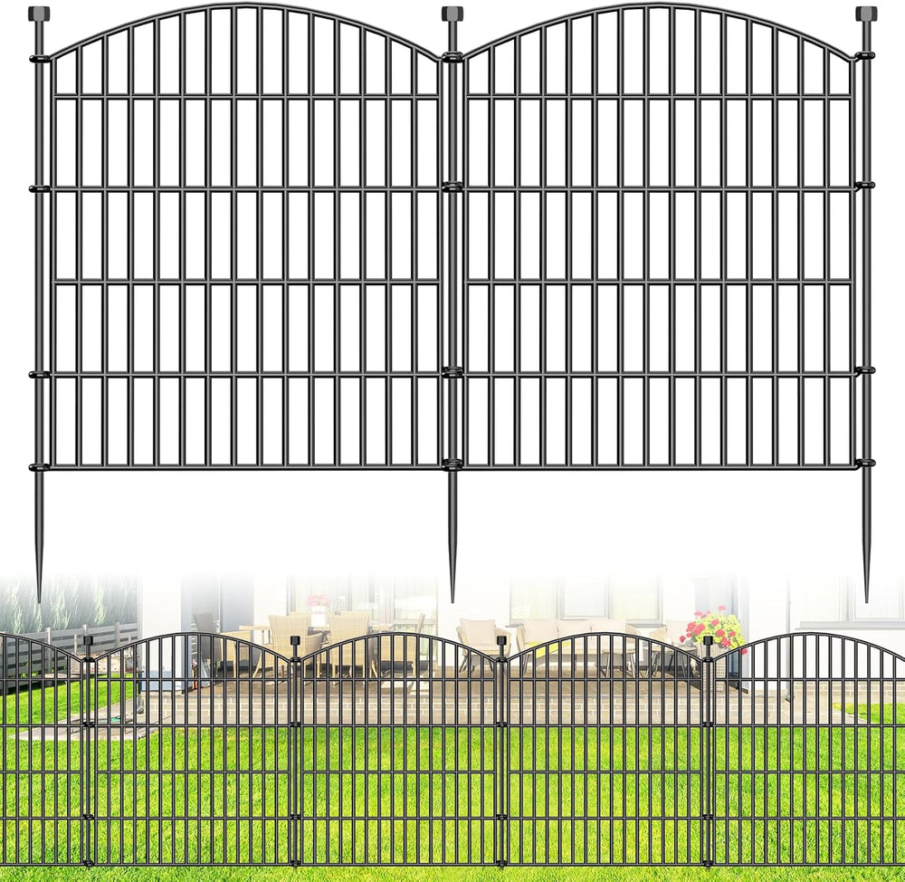 10 Panel No Dig Decorative Garden Fence 32" H x 23.6'L Outdoor Dog B...